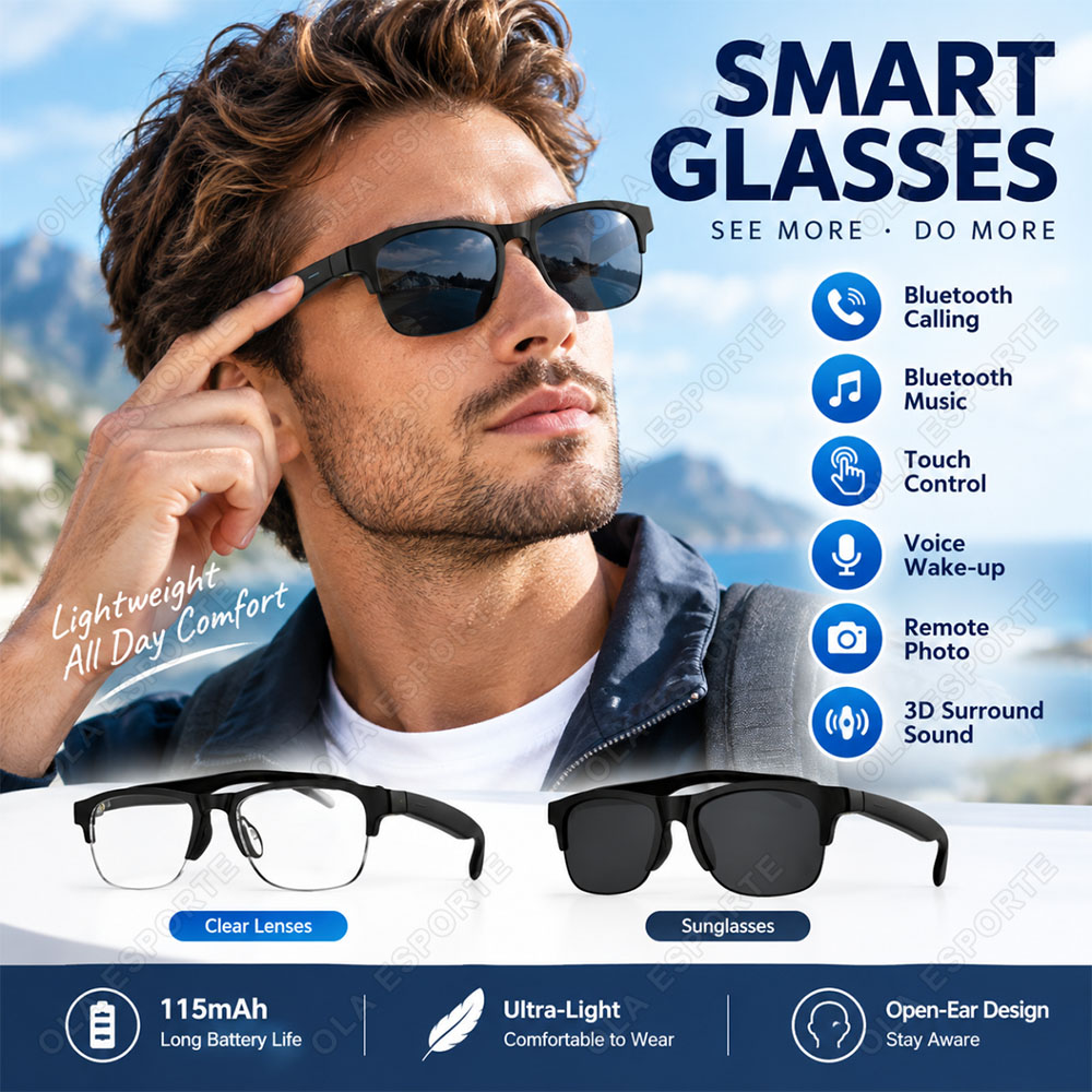 Audio With Music Ai - AI Smart Glasses HD Audio Bluetooth