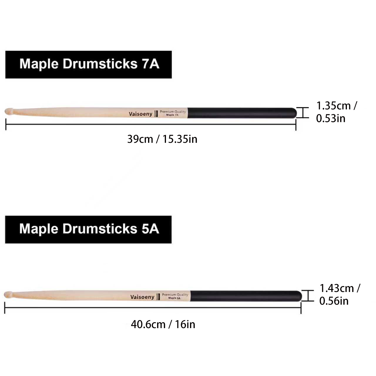 12 Pairs Classic 5A/7A Maple W - Drum Stick 5A review and price