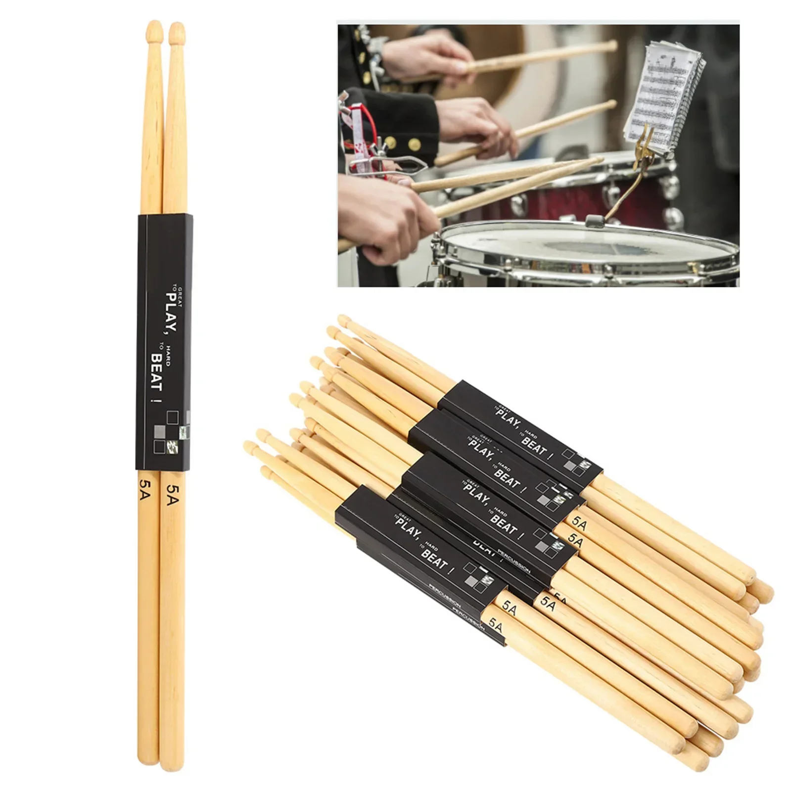 12Pairs Teardrop‑shaped Stick  - Drum Stick 5A review and price